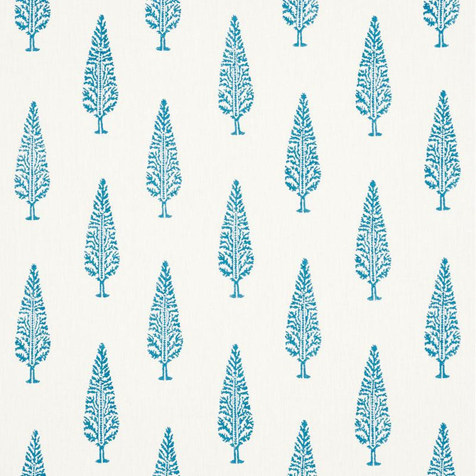 Juniper Block Print Blue 178510 by Schumacher Fabric Palampore 8.75" - Fabric Carolina -