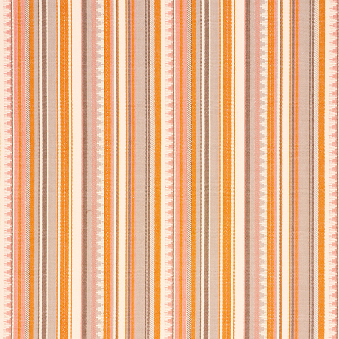 Zuni Stripe Orange & Pink 78732 by Schumacher Fabric TRUE WEST See Sample INDIA - </p><p>Repeat: Horizontal: 14 1/2" (37CM) and Vertical: 4" (10CM) 54 3/4" (139CM) - Fabric Carolina -