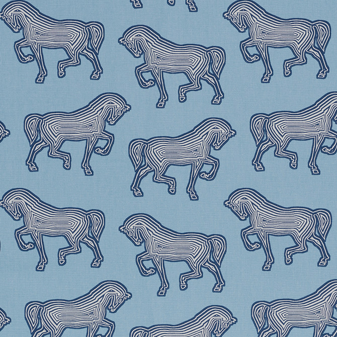 Faubourg Blue 178011 by Schumacher Fabric CLUB CAVALIER See Sample UNITED STATES OF AMERICA HEAVY DUTY </p><p>Repeat: Horizontal: 10 3/4" (27CM) and Vertical: 8 1/2" (22CM) 54 1/2" (138CM) - Fabric Carolina -