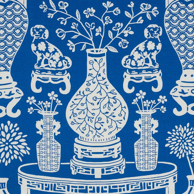 Hellene Blue 178550 by Schumacher Fabric Step Lively 27.5" - Fabric Carolina -
