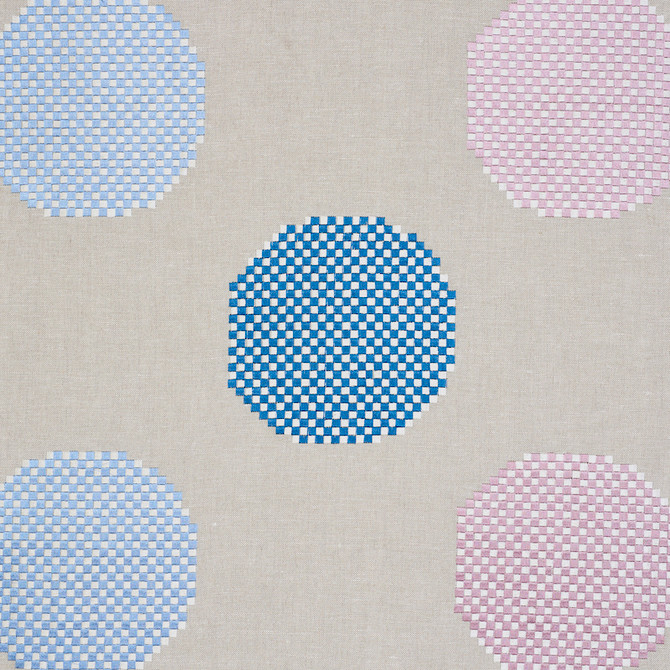Hansen Embroidery Blue & Lilac 78941 by Schumacher Fabric SCANDINAVIAN MODERN See Sample INDIA - </p><p>Repeat: Horizontal: 51" (130CM) and Vertical: 15 3/8" (39CM) 51" (130CM) - Fabric Carolina -