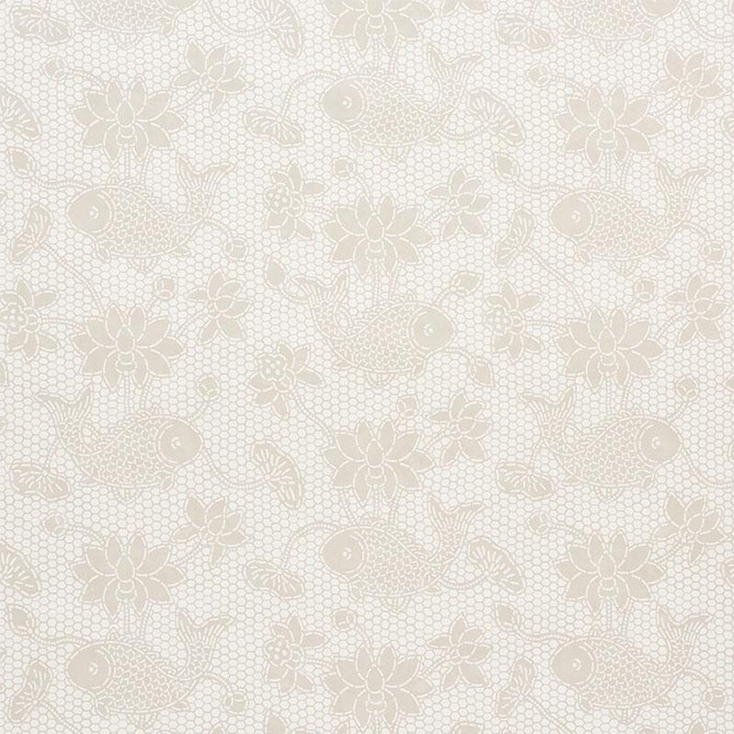 Lotus Batik Natural 5009750 by Schumacher Wallpaper Isola Indoor/Outdoor 14.25" - Fabric Carolina -