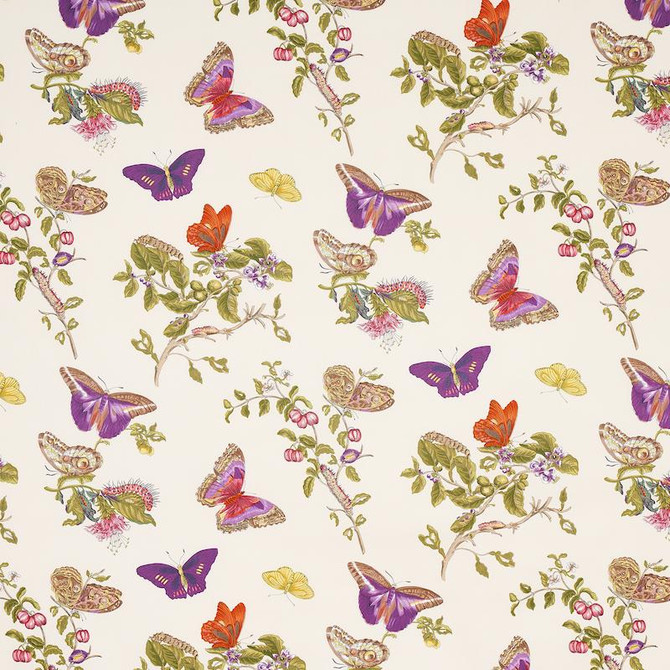 Baudin Butterfly Chintz Purple 178722 by Schumacher Fabric Schumacher Classics 27.38" - Fabric Carolina -