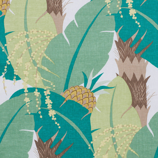 Ananas Palm 177543 by Schumacher Fabric TROPICANA See Sample THAILAND - </p><p>Repeat: Horizontal: 26 1/2" (67CM) and Vertical: 31 1/2" (80CM) 53" (135CM) - Fabric Carolina -