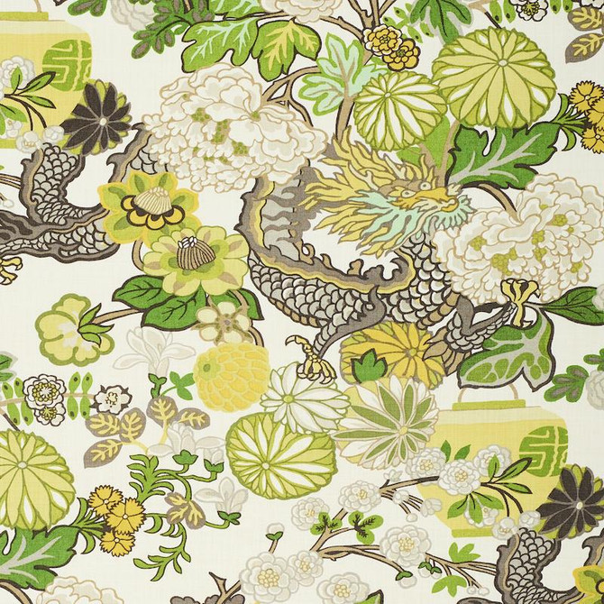 Chiang Mai Dragon Citrus 173279 by Schumacher Fabric Exuberant Prints 27.0" - Fabric Carolina -