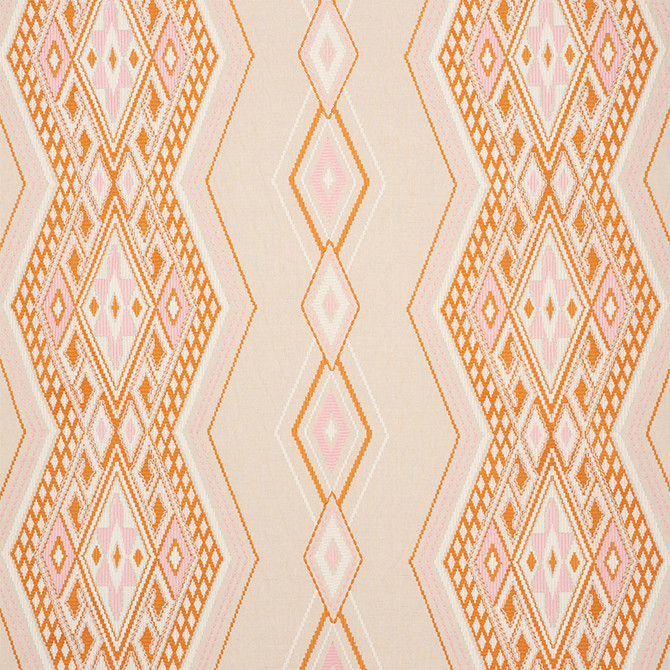 Bayeta Embroidery Pink & Orange 78151 by Schumacher Fabric TRUE WEST LINEN 70% POLYESTER 30% INDIA </p><p>Repeat: Horizontal: 26 1/4" (67CM) and Vertical: 15 1/2" (39CM) 54 - Fabric Carolina -
