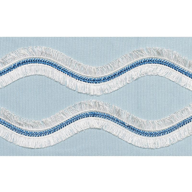 Ogee Embroidered Tape Sky 74332 by Schumacher Trim Statement Tapes 4.0" - Fabric Carolina -