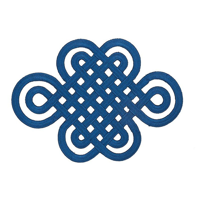 Good Luck Knot Appliqu Sapphire 73052 by Schumacher Trim Orient Express 9.0" - Fabric Carolina -