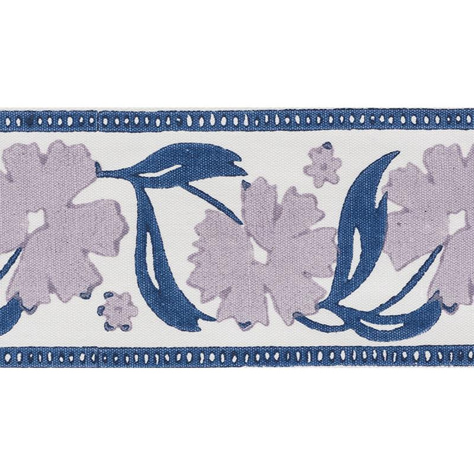Adra Hand Blocked Tape Lilac & Blue 74401 by Schumacher Trim Statement Tapes 3.38" - Fabric Carolina -