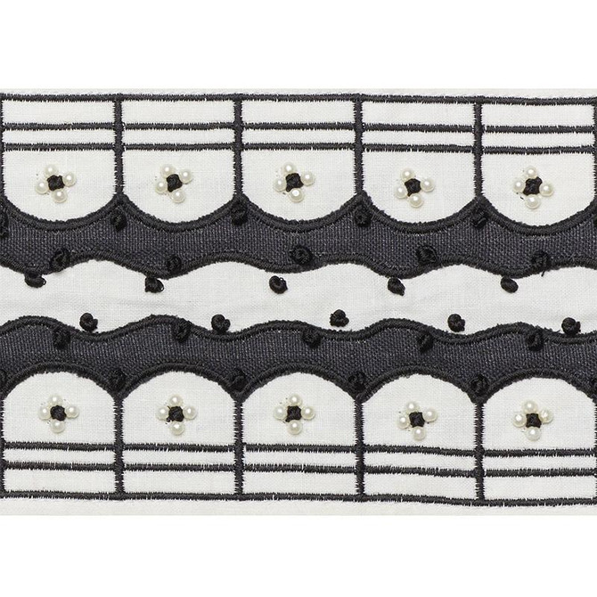 Perla Tape Noir 74381 by Schumacher Trim Statement Tapes 1.0" - Fabric Carolina -