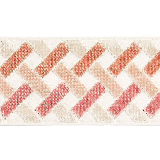 Parquet Velvet Tape/Rose Quartz Sc 0002T3326 by Scalamandre
 Trim PACIFICA 50% VISCOSE 50% COTTON INDIA MEDIUM DUTY Horizontal: 1.5" and Vertical: 3.75" - Fabric Carolina -