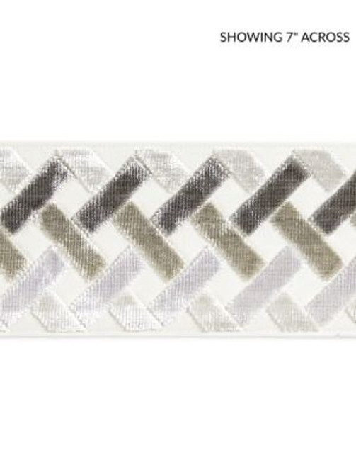 <p>Parquet Velvet Tape Flagstone SCT33260005 by Scalamandre Trim</p><p><strong>Required Minimum Quantity Purchase: Fabrics by the yard 1 YARD MINIMUM </p><p>Book: PACIFICA</p><p>Content: 50% VISCOSE 50% COTTON</p><p>Origin: INDIA</p><p>Performance: MEDIUM DUTY</p><p>Repeat: Horizontal: 1.5" and Vertical: </p><p>Width: 3.75</p>
