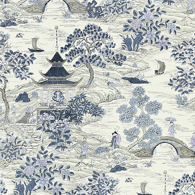 Satomi Hand Block Print Evening Blue by Scalamandre
 Fabric Scalamandre
 Fabric Satomi Hand Block Print Evening BlueFabric PACIFICA 100% LINEN THAILAND </p><p>Repeat: H: 47.5", V: 35.25" 54.25" - Fabric Carolina -