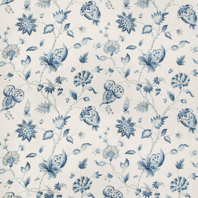 Hollin Print Indigo by Lee Jofa Fabric MANOR HOUSE COTTON - 100% Thailand MEDIUM Horizontal: 26.25 and Vertical: 28.82 52.5 - Fabric Carolina -