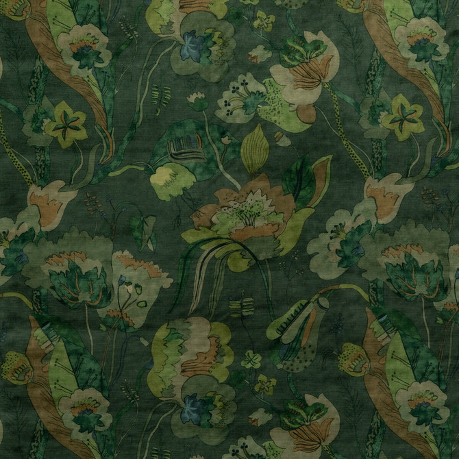 California Velvet Emerald by G P & J Baker Fabric SIGNATURE VELVETS VISCOSE - 60%;COTTON - 30%;POLYESTER - 10% Italy - Horizontal: 26.989 and Vertical: 28.368 53.978 - Fabric Carolina -