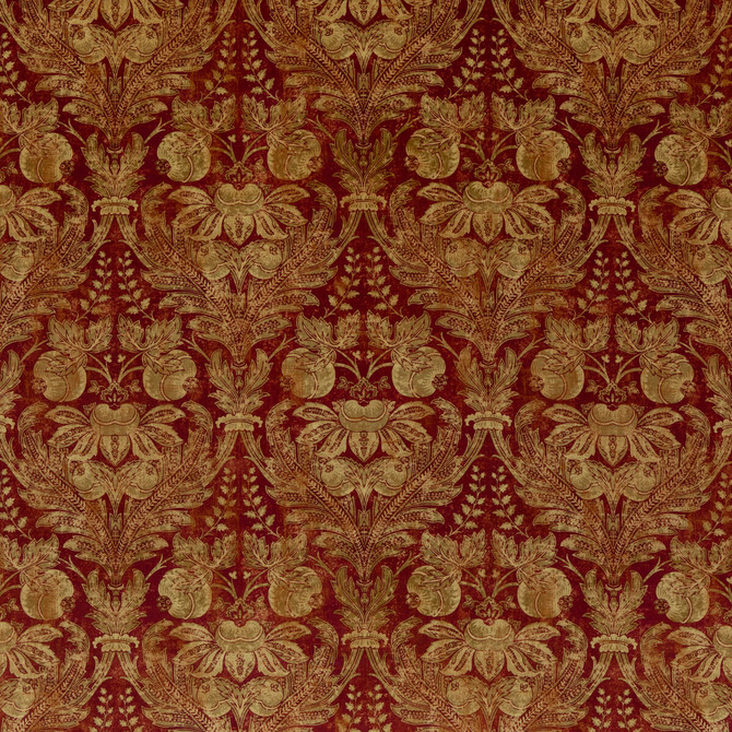 Lapura Velvet Indian Red by G P & J Baker Fabric COROMANDEL COTTON - 56%;LINEN - 44% United Kingdom Horizontal: 13.002 and Vertical: 23.246 52.008 - Fabric Carolina -