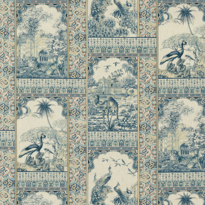Indienne Toile Red/Blue by G P & J Baker Fabric COROMANDEL LINEN - 100% United Kingdom Horizontal: 54.372 and Vertical: 25.216 54.372 - Fabric Carolina -