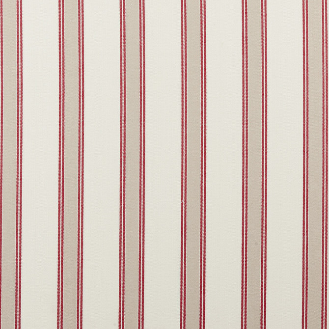Oxford Red by Clarke And Clarke Fabric CLARKE & CLARKE TICKING STRIPES COTTON - 100% India MEDIUM Horizontal: 2.76 and Vertical: 0 55 - Fabric Carolina -