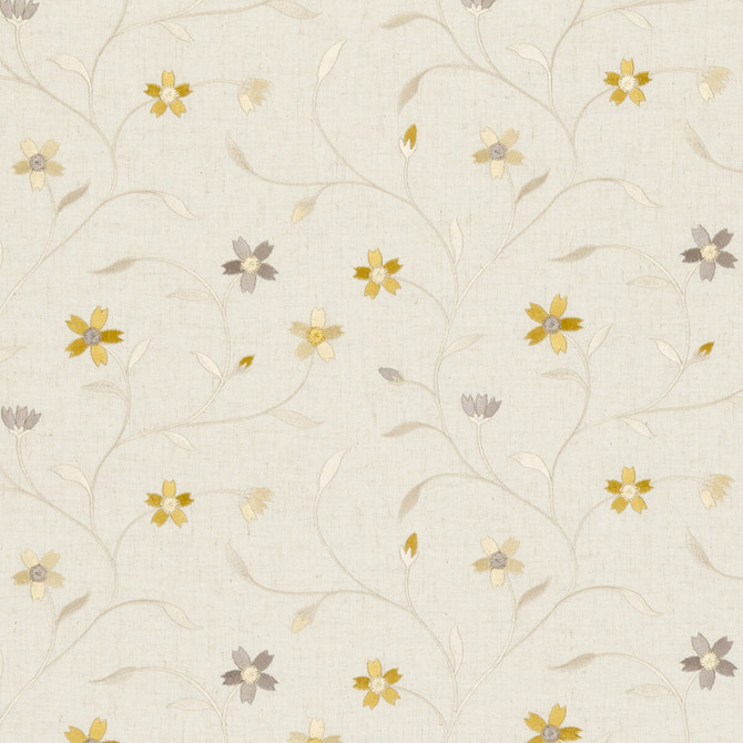 Mellor Citrus by Clarke And Clarke Fabric CLARKE & CLARKE RIBBLE VALLEY POLYESTER - 61%;LINEN - 19%;VISCOSE - 11%;COTTON - 9% India - Horizontal: 10.63 and Vertical: 9.25 53 - Fabric Carolina -