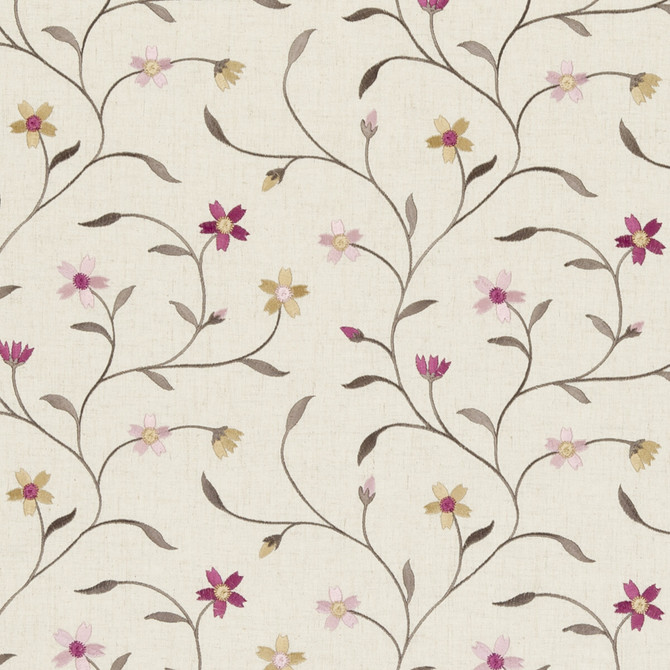 Mellor Raspberry by Clarke And Clarke Fabric CLARKE & CLARKE RIBBLE VALLEY POLYESTER - 61%;LINEN - 19%;VISCOSE - 11%;COTTON - 9% India - Horizontal: 10.63 and Vertical: 9.25 53 - Fabric Carolina -