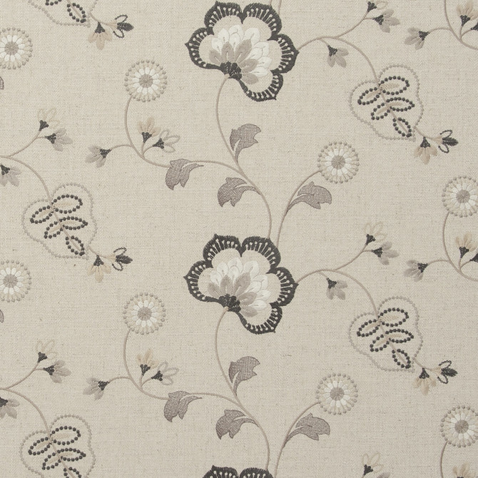 Chatsworth Charcoal by Clarke And Clarke Fabric CLARKE & CLARKE MANOR HOUSE VISCOSE - 34%;COTTON - 22%;LINEN - 22%;POLYESTER - 22% India - Horizontal: 25.59 and Vertical: 9.06 54 - Fabric Carolina -