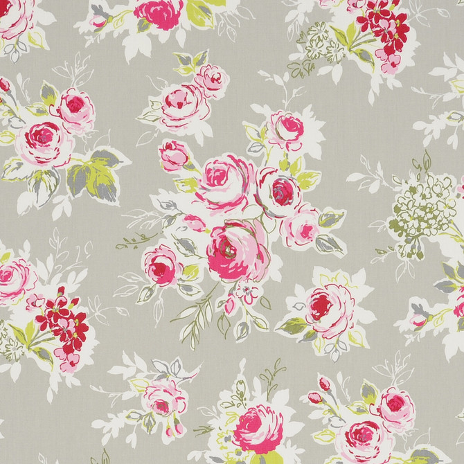 Rose Garden Garden Pebble by Clarke And Clarke Fabric CLARKE & CLARKE GARDEN PARTY COTTON - 100% United Kingdom MEDIUM Horizontal: and Vertical: 55.125 - Fabric Carolina -