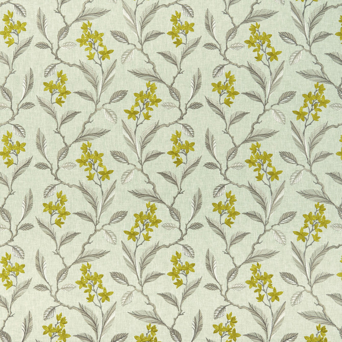 Melrose Chartreuse by Clarke And Clarke Fabric CLARKE & CLARKE HALCYON POLYESTER - 52%;COTTON - 48% India - Horizontal: 17.32 and Vertical: 12.8 54 - Fabric Carolina -