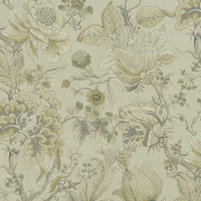 Sissinghurst Citron/Natural by Clarke And Clarke Fabric CLARKE & CLARKE CASTLE GARDEN COTTON - 60%;LINEN - 40% Spain HEAVY Horizontal: 36.02 and Vertical: 23.62 55 - Fabric Carolina -