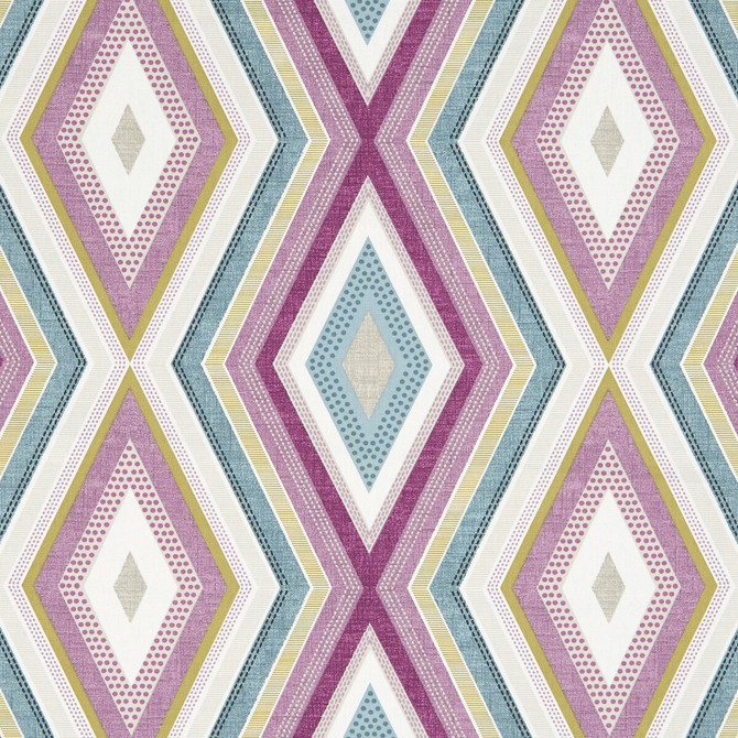 Terrazzo Damson by Clarke And Clarke Fabric CLARKE & CLARKE OCTAVIA COTTON - 100% Turkey MEDIUM Horizontal: 13.5 and Vertical: 12.6 54 - Fabric Carolina -