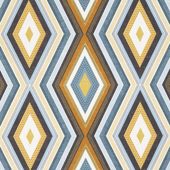Terrazzo Teal/Spice by Clarke And Clarke Fabric CLARKE & CLARKE OCTAVIA COTTON - 100% Turkey MEDIUM Horizontal: 13.5 and Vertical: 12.6 54 - Fabric Carolina -