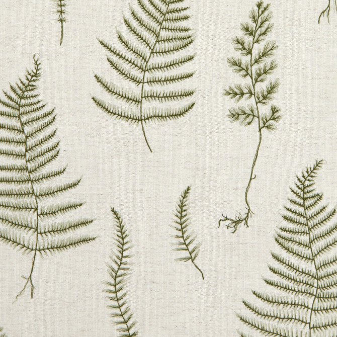 Lorelle Natural/Forest by Clarke And Clarke Fabric CLARKE & CLARKE BOTANICA VISCOSE - 70%;LINEN - 30% India Horizontal: 26.38 and Vertical: 18.9 55 - Fabric Carolina -