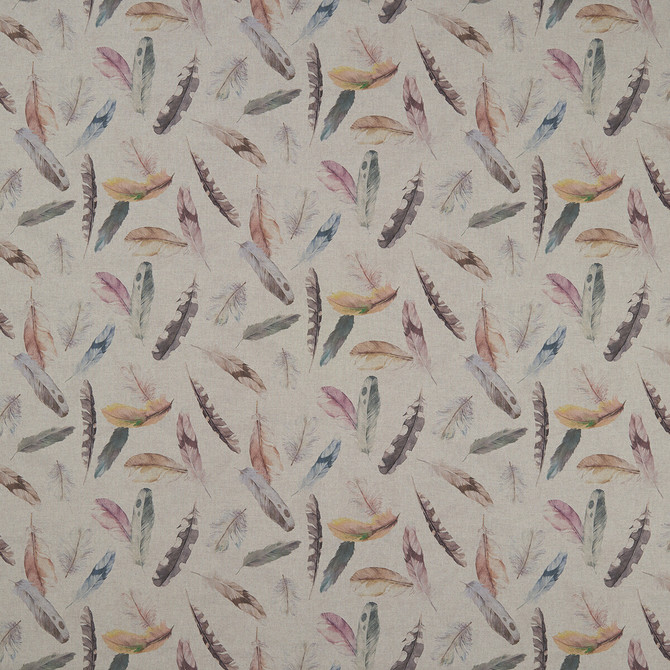 Feather Nica Cream by Clarke And Clarke Fabric CLARKE & CLARKE COUNTRY GARDEN COTTON - 100% Spain MEDIUM Horizontal: - and Vertical: - 54.375 - Fabric Carolina -