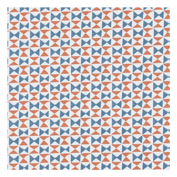 Orianna Denim/Spice by Clarke And Clarke Fabric CLARKE & CLARKE CO-ORDINATES COTTON - 100% Turkey MEDIUM Horizontal: 1.375 and Vertical: 1.625 54 - Fabric Carolina -