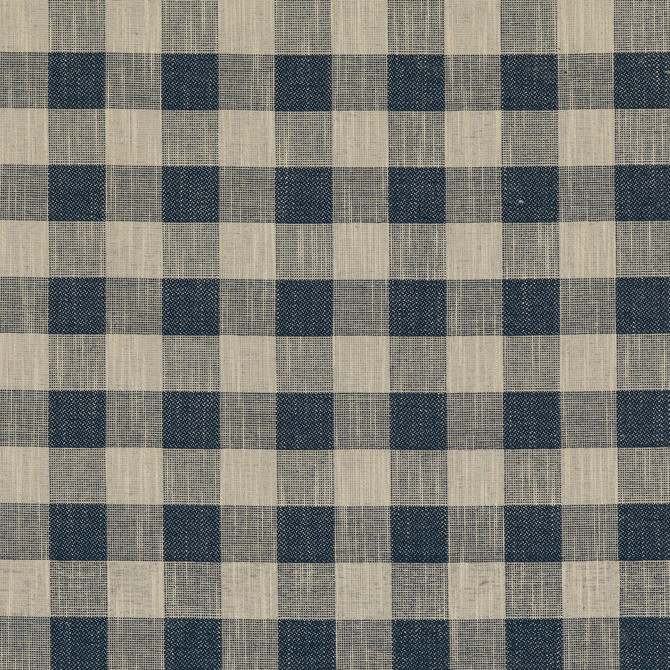 Block Check Indigo by Baker Lifestyle Fabric BLOCK WEAVES VISCOSE - 52%;COTTON - 25%;LINEN - 13%;POLYESTER - 10% Belgium MEDIUM Horizontal: 4.5704 and Vertical: 4.728 55.16 - Fabric Carolina -