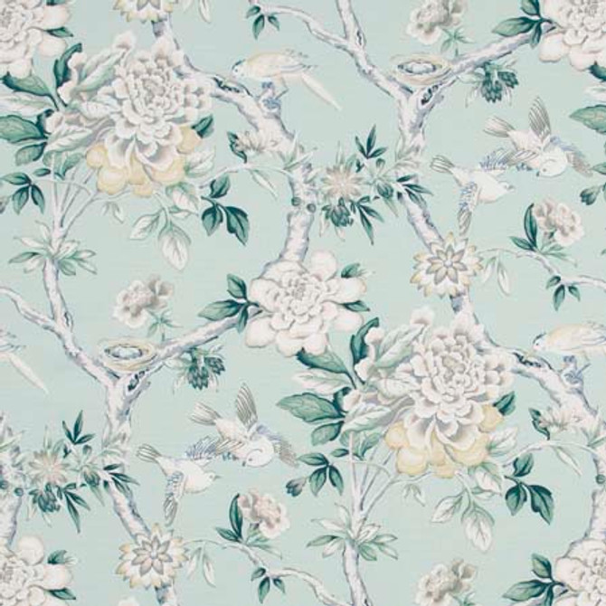 Bird Sanctuary Julep by Carole Fabric Pink Jade 100% Cotton- SSR Peru 25,000 Wyzenbeek Double Rubs </p><p>Repeat: 25 1/4" V, 13 1/2" H HD 54" - Fabric Carolina -