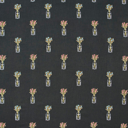 Pot Of Love Noir by Carole Fabric Geranium 75% Viscose, 25% Linen India N/A </p><p>Repeat: 9 3/8" V, 8 1/2" H 51" - Fabric Carolina -