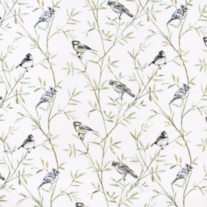 Tip Of A Feather Seagreen by Carole Fabric VIBRANCE 100% Cotton India N/A 15 3/8" V, 25 1/8" H 51"  - Fabric Carolina -
