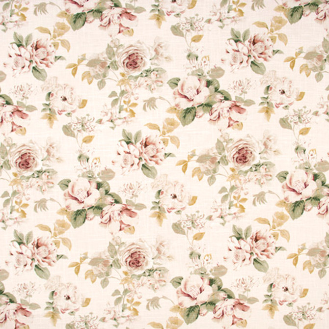 Welcome Summer Blush by Carole Fabric Geranium 55% Linen, 45% Viscose UK Passes 18,000 Circular Rubs Martindale 25 1/4" V, 13 1/2" H HD 52.375"  - Fabric Carolina -