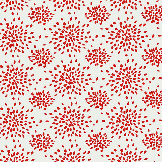 Fireworks Red On White by Hinson Wallcovering Hinson Wallcovering Fireworks Red On WhiteWallcovering USA </p><p>Repeat: H: 9", V: 6.75" 27" - Fabric Carolina -