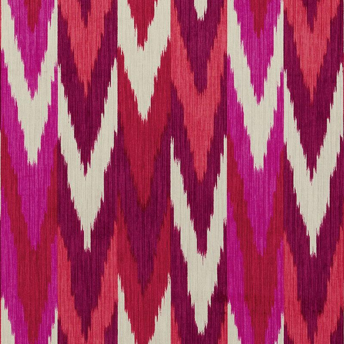 Kashgar Velvet Ikat Ruby & Plum 176102 by Schumacher Fabric Ikat Collection 14.0" - Fabric Carolina -