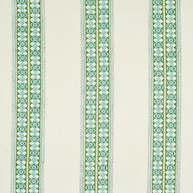 Amira Hand Blocked Print Leaf 179370 by Schumacher Fabric Jacaranda 8.88" - Fabric Carolina -