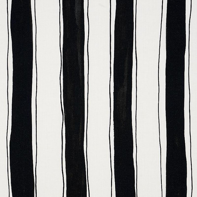 Tracing Stripes Black 179702 by Schumacher Fabric New Wave: Black & White 48.5" - Fabric Carolina -