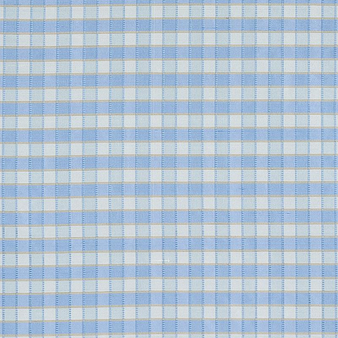 Ingrid Silk Check Sky 3453005 by Schumacher Fabric Rhapsody In Blue 1.0" - Fabric Carolina -