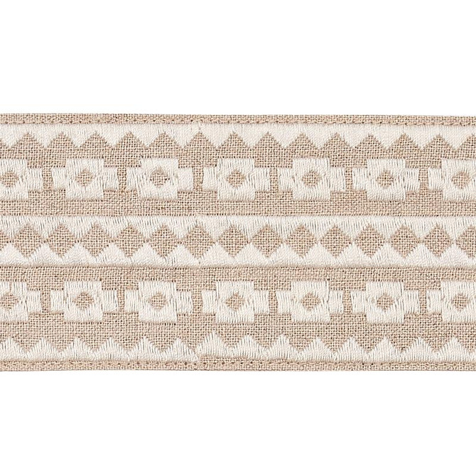 Talitha Tape Ivory On Natural 79920 by Schumacher Trim Bohemia - Fabric Carolina -