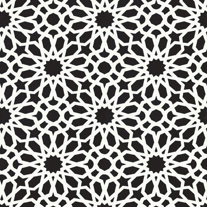 Agadir Screen Noir 5006642 by Schumacher Wallpaper Ottoman Chic 13.5" - Fabric Carolina -