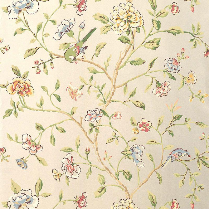Annabelle Vine Pewter 5004404 by Schumacher Wallpaper Greenhouse 27.0" - Fabric Carolina -