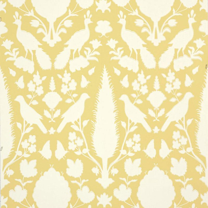 Chenonceau Buttercup 5004126 by Schumacher Wallpaper Exuberant Prints 13.5" - Fabric Carolina -