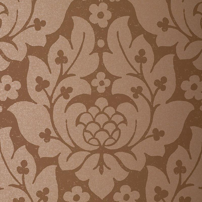 Fiore Damask Mocha 5003673 by Schumacher Wallpaper Palazzo 13.5" - Fabric Carolina -