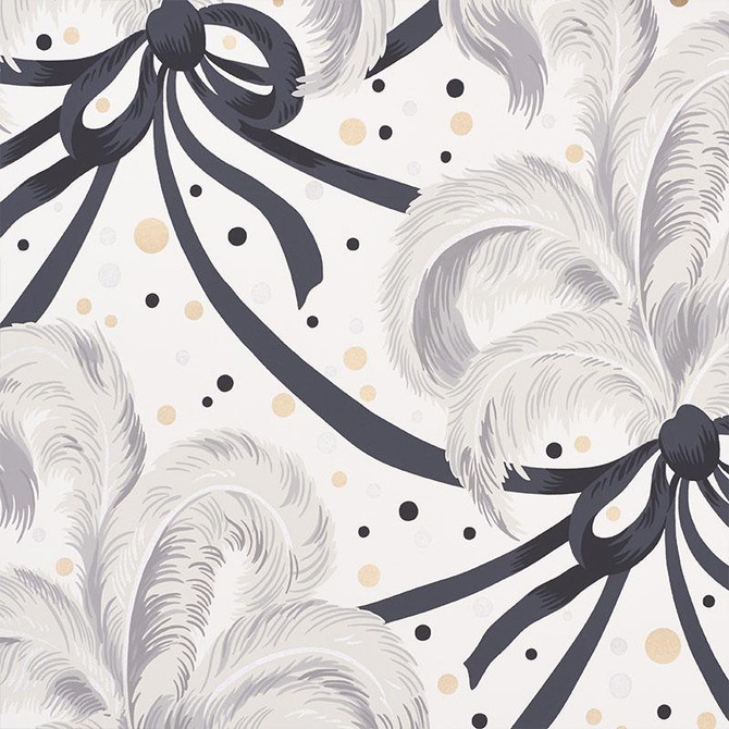 Plumes Et Rubans Champagne 5009182 by Schumacher Wallpaper Fashion Forward 27.0" - Fabric Carolina -