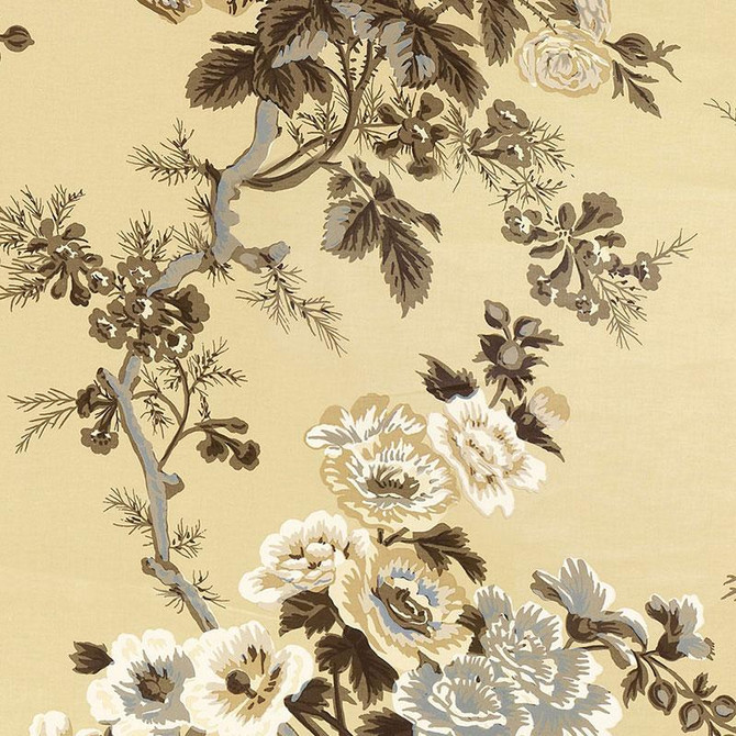 Pyne Hollyhock Tobacco 5006921 by Schumacher Wallpaper Print Happy 27.0" - Fabric Carolina -